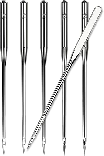 Miniatura 1 de 50 agujas de máquina de coser de tamaño universal 9014, agujas de máquina de coser resistentes para bordar jeans de cuero, compatibles con tipos de