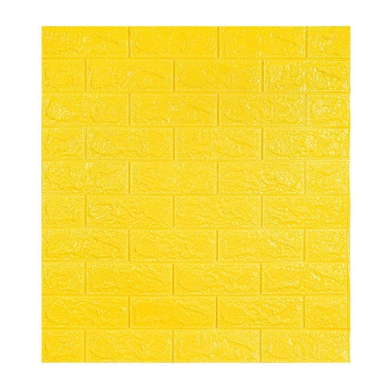 POZET 3D Brick Wallpaper Self Adhesive PE Foam Brick Design Wall Stickers, DIY Wall Panels Wallpaper for Home Hotel Living Room Bedroom Cafe Decor (Yellow) (70 x 70 CM) - Pack of 2 (B0CV4X3KQY) Amazon Price History, Amazon Price Tracker