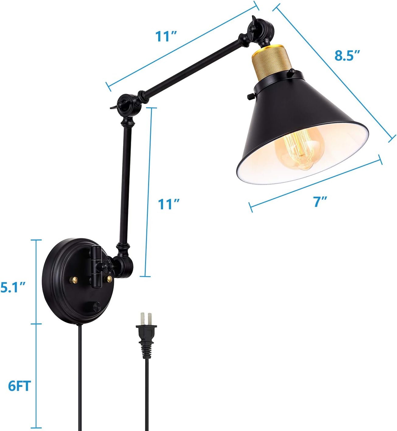 Featured Product TRLIFE Plug in Wall Sconces, Dimmable Wall Sconce with Cord Swing Arm Wall Lights Plug in Wall Mounted Light Industrial Wall Lights with 6FT Plug in Cord, E26 Base, UL Listed(Two Arms, Set of 2) Promo 40% OFF TRLIFE Plug in Wall Sconces, Dimmable Wall Sconce with Cord Swing Arm Wall Lights Plug in Wall Mounted Light Industrial Wall Lights with 6FT Plug in Cord, E26 Base, UL Listed(Two Arms, Set of 2)
