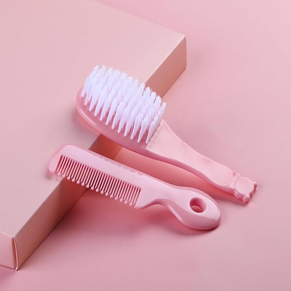 ヘアブラシ&コームセット 子供用 ソフトナイロン毛 クレードルキャップ 幼児用 ヘッドマッサージ ベビー用 新生児用 クレードルキャップ コーム 女の子用 新生児用 - 4