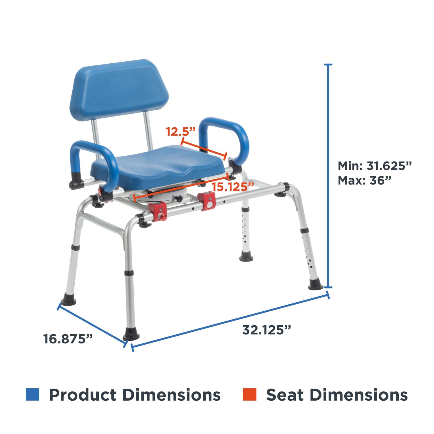 Journey SoftSecure - Banco Giratorio para bañera – Silla de Ducha para bañera Interior – Asiento Acolchado para bañera con Brazos – Taburete de Ducha y Banco de Transferencia de bañera – Sillas de
