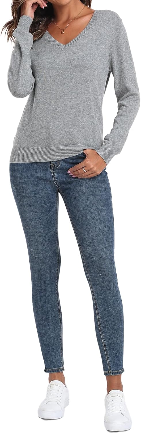 QUALFORT Women's Sweater 100% Cotton Long Sleeve Pullover Sweater Soft Lightweight Knit Tops 2026 - Image 7