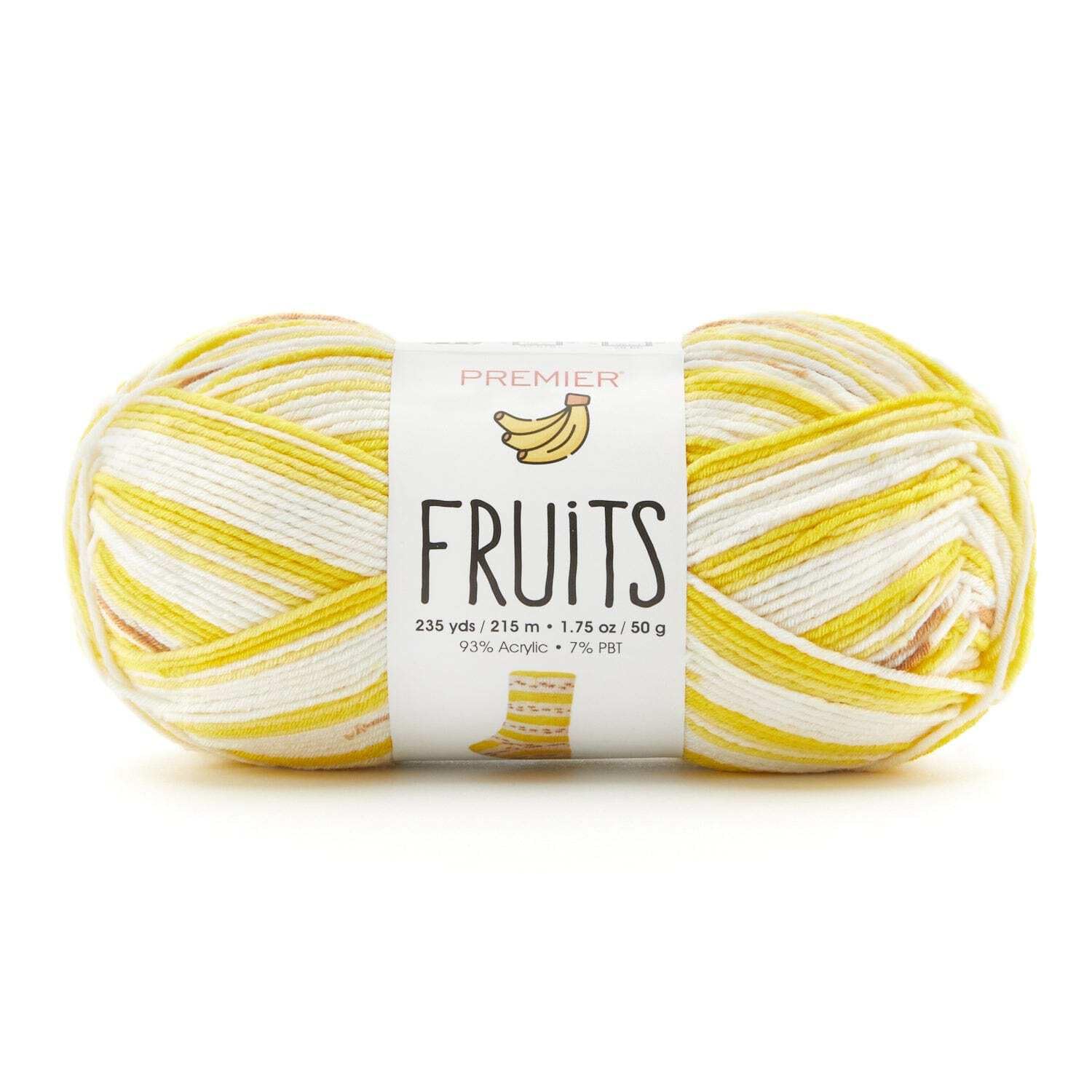 Premier Yarns Fruits Yarn, Acrylic Yarn for Crocheting and Knitting, 235 yds, Banana