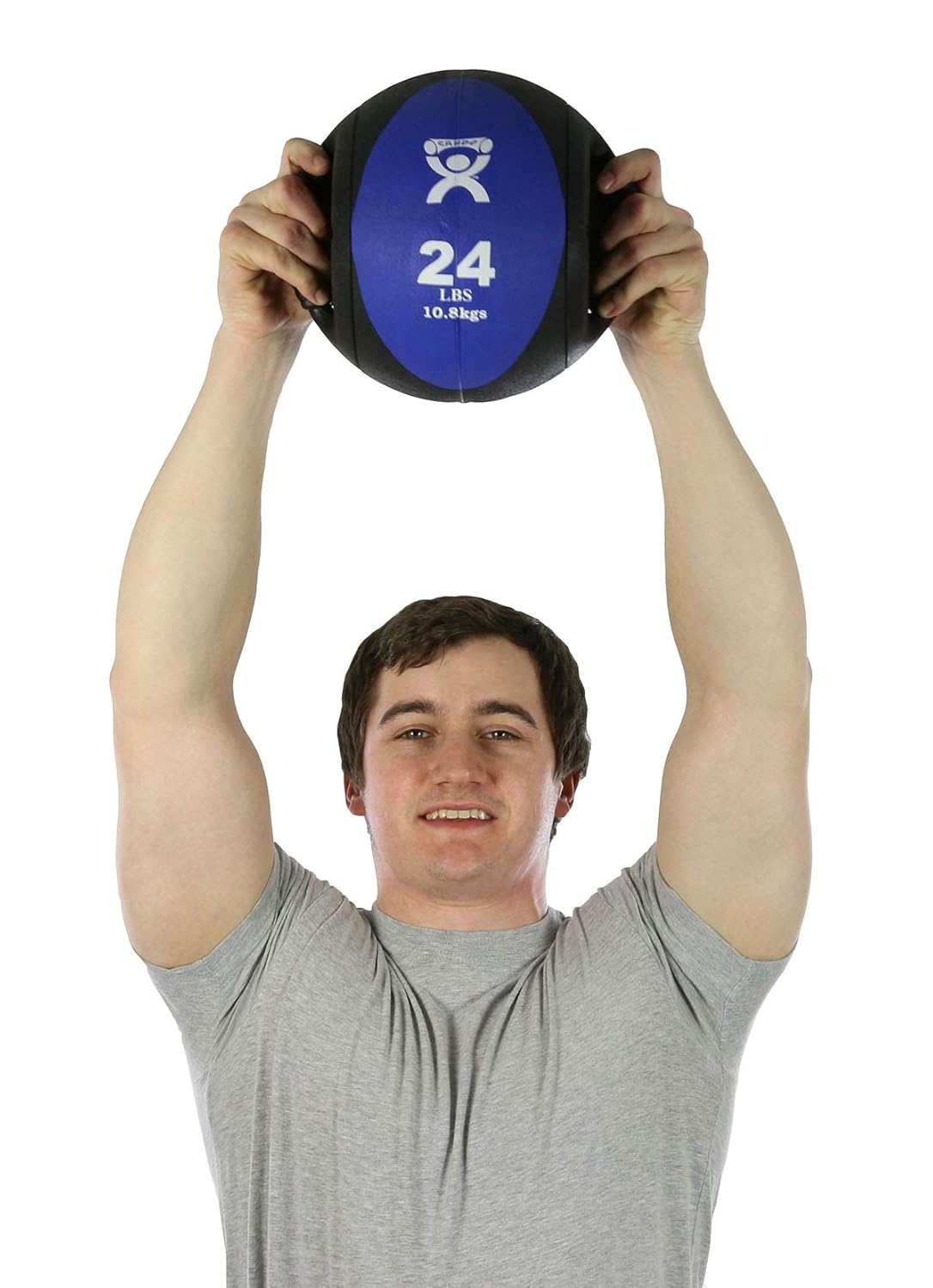 CanDo Dual-Handle Medicine Ball - 9" Diameter - 5-Piece Set (Yellow, red, Green, Blue, Black)