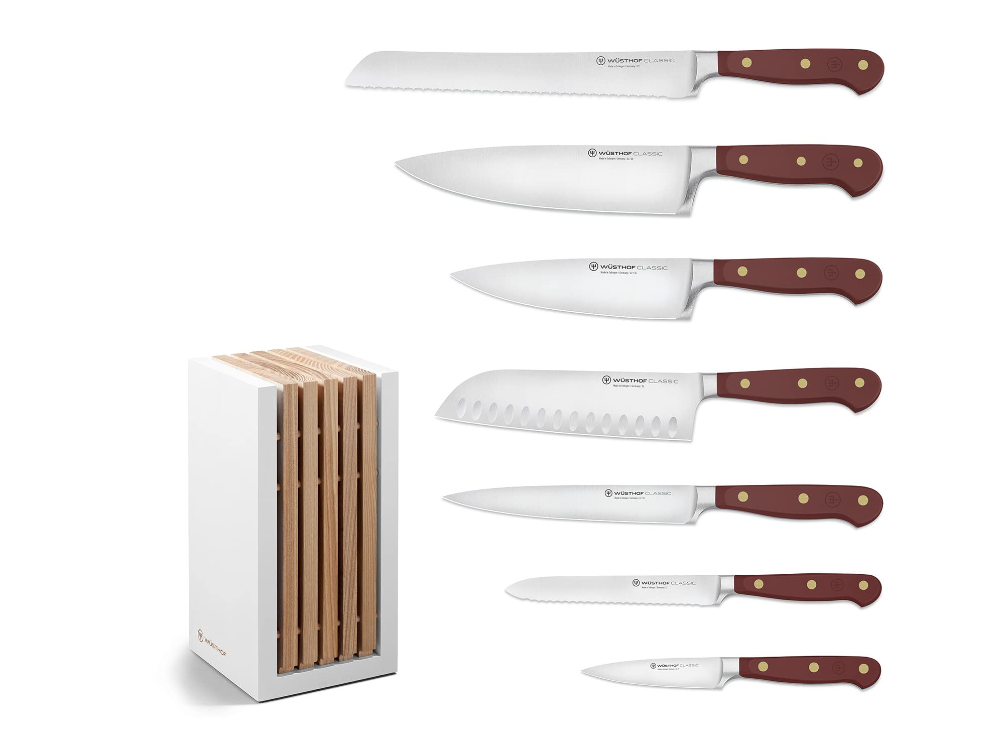 WÜSTHOF Classic Blok noży z 7 nożami, Tasty Sumac (ciemnoczerwony)