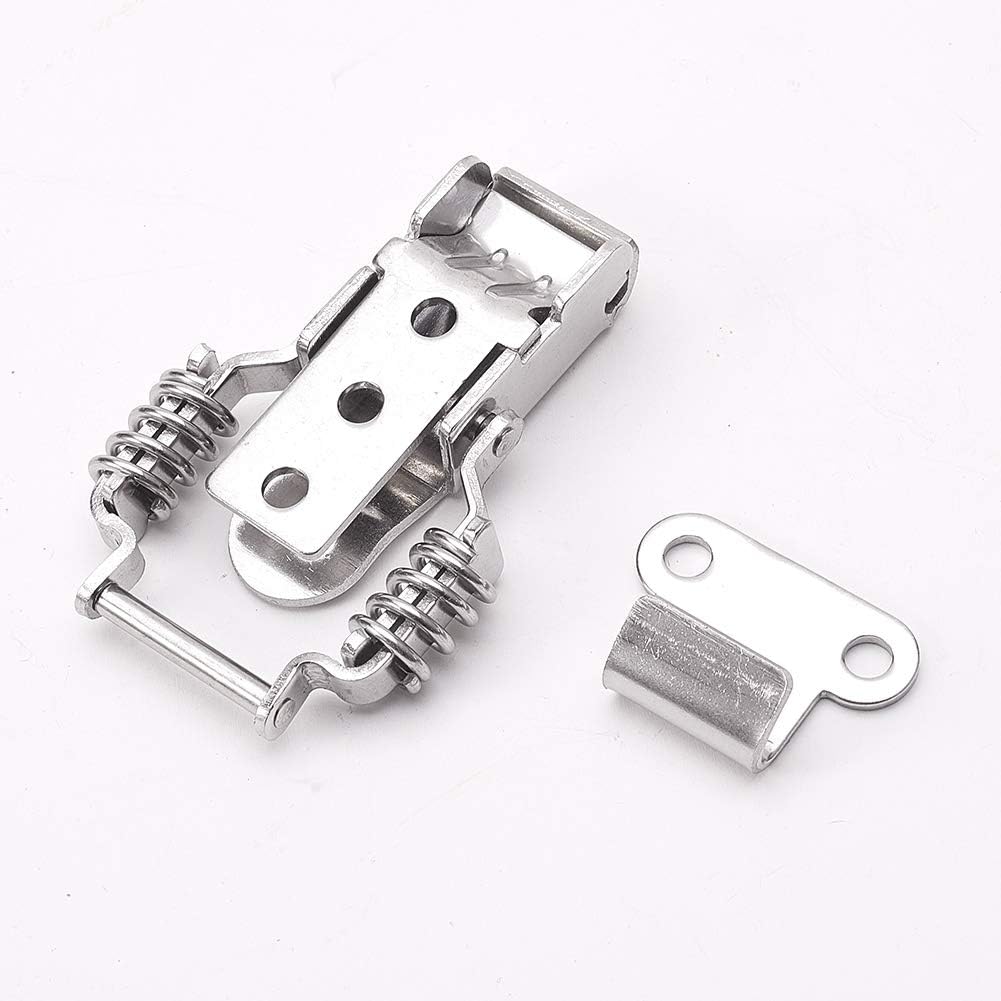 MroMax 8PCS Spring-Loaded Toggle Latch 2.99" Length 201 Stainless Steel Spring Toggle Lock Buckle Buckle Clip, Suitable for Cabinet Suitcase Trunk