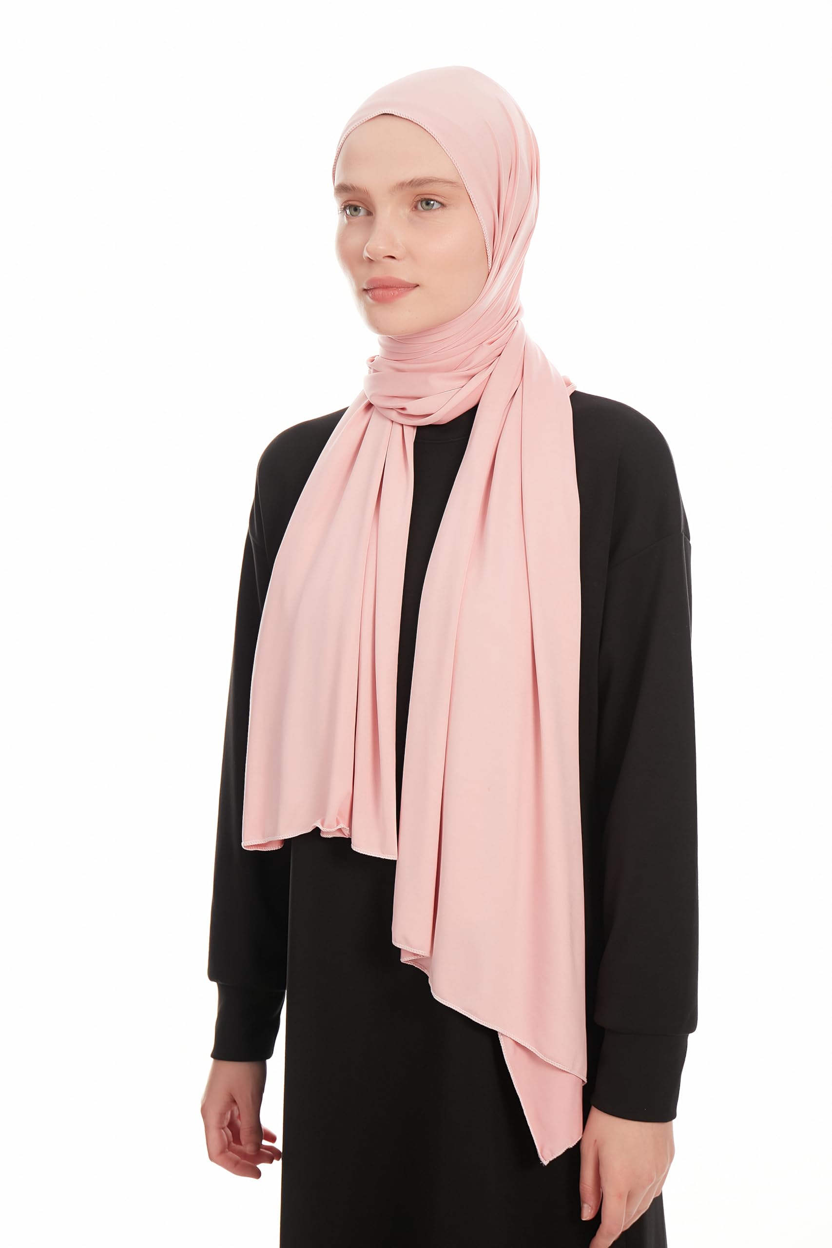 Ayisah Women's Bubblegum Jersey Hijab Scarf For – Jersey Hijab Scarf Muslim Headscarf – Long Muslim Accessories Headscarf Shawl - Islamic Hajib Headwrap Scarves Solid Color - Ramadan Head Wrap (Bubblegum)