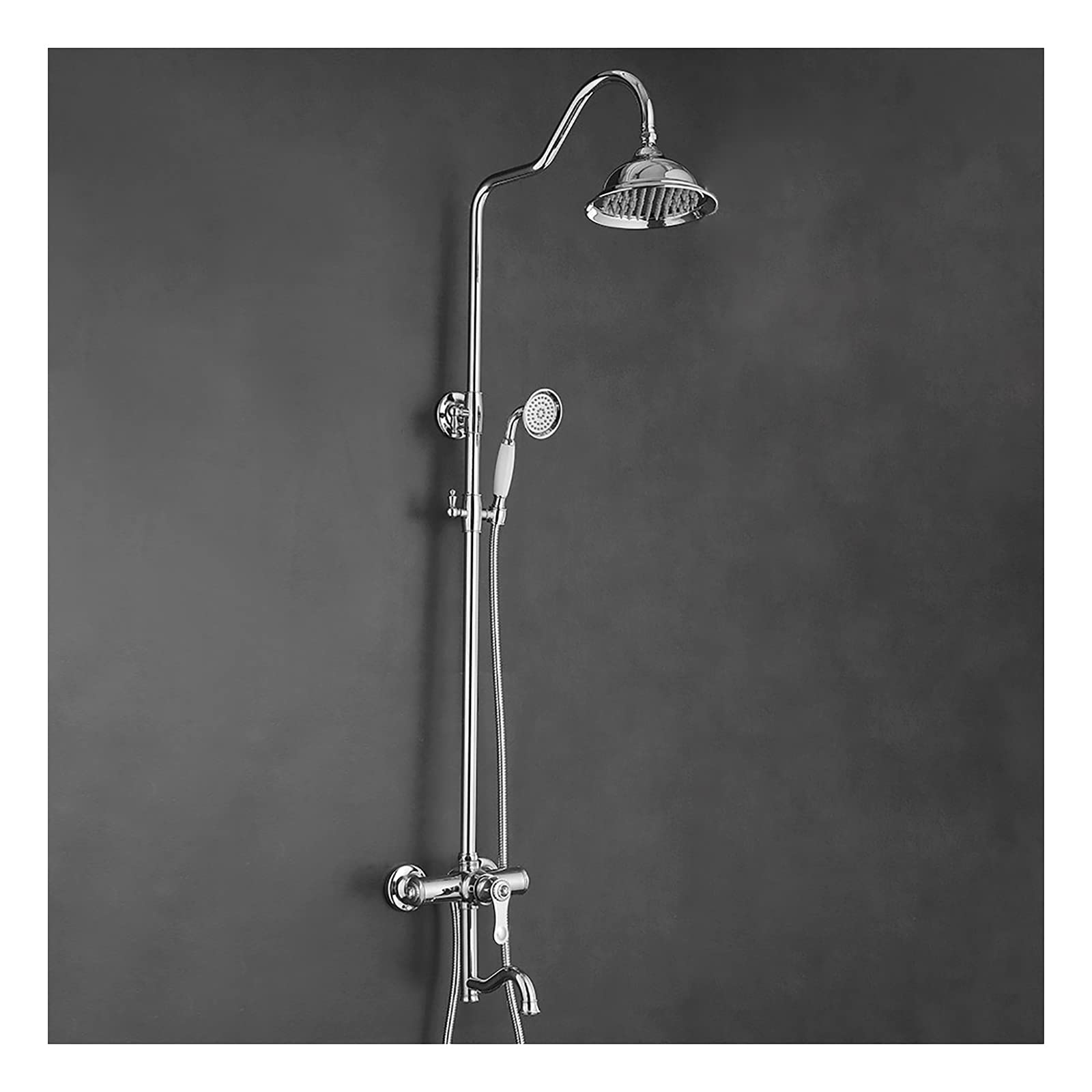 Système de douche complet avec douchette à main et mitigeur mécanique ajustable