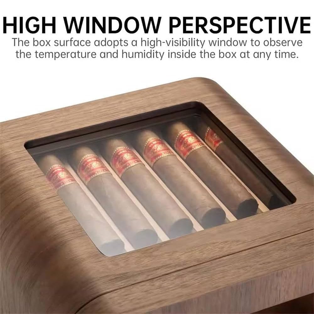 Armadio Humidor per sigari con umidificatore integrato,termometro e igrometro,Capacità 110 sigari,Circolazione dell'aria a 360°,Regalo per gli amanti dei sigari,B