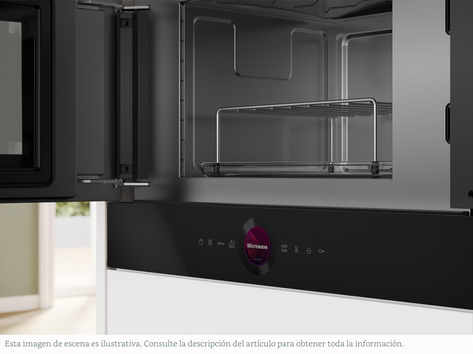 Bosch, Microondas Integrable, Serie 8, Grill, InnoWave, negro, BEL7321B1 | Resultados de cocción uniformes y un gratinado en su punto para todas tus recetas.