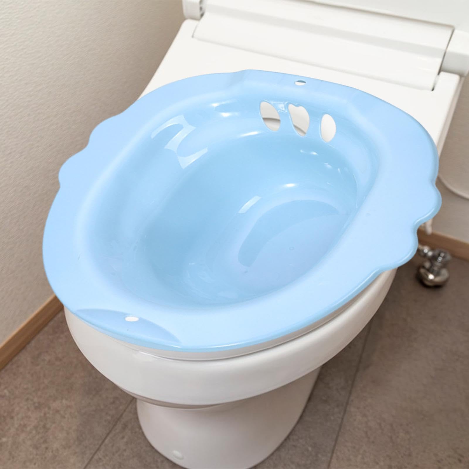 Amagogo Vasca da Bagno per WC con Bidet per Donne anziane, Senza Bisogno di accovacciarsi, Vasca da Bagno vaginale Portatile Universale, da per l'anca, Blu
