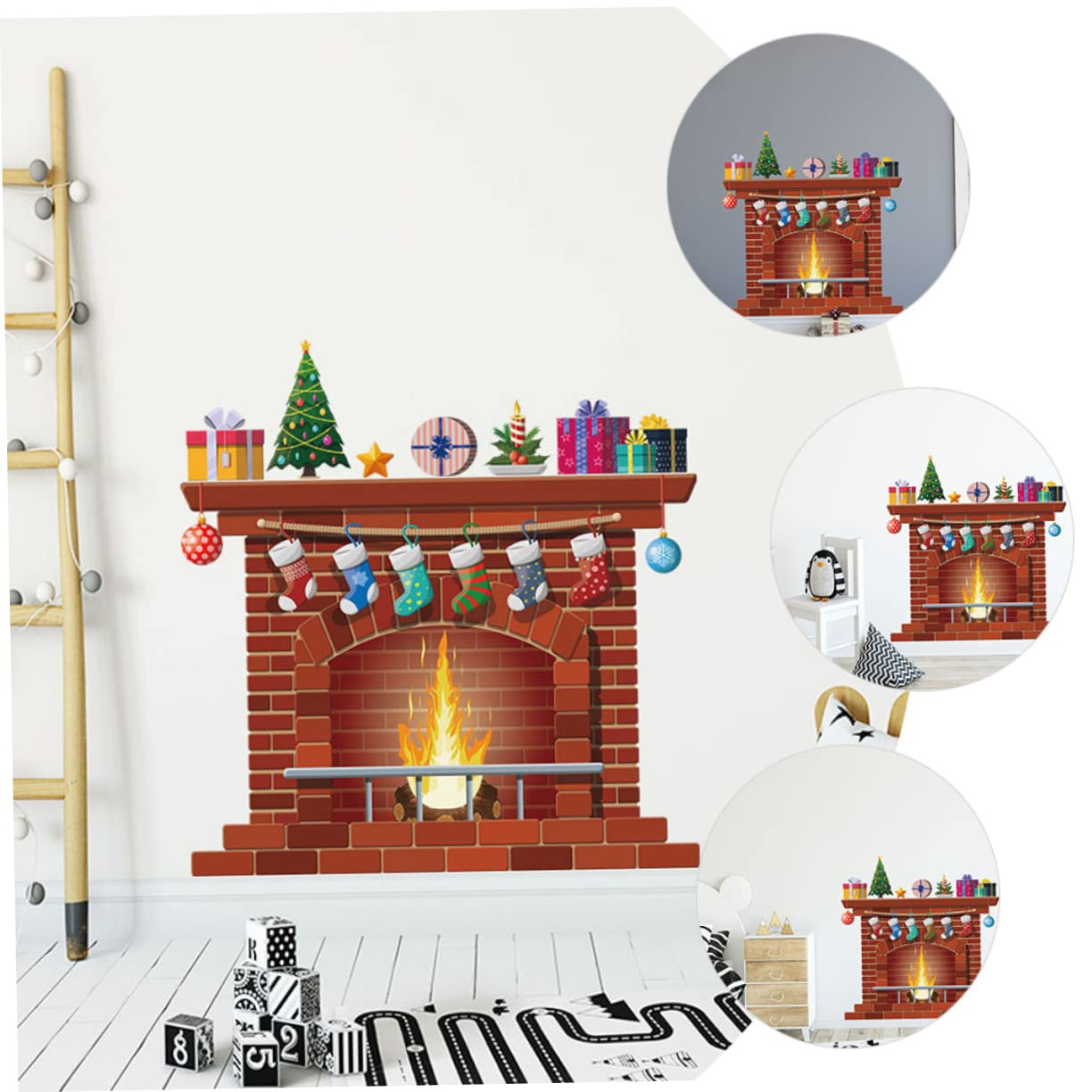 Alipis 5sätze Weihnachtliche Wanddekoration Selbstklebendes Fensterbild Für Schlafzimmer Und Wohnzimmer Bunte Weihnachtsmotiven Für Festliche
