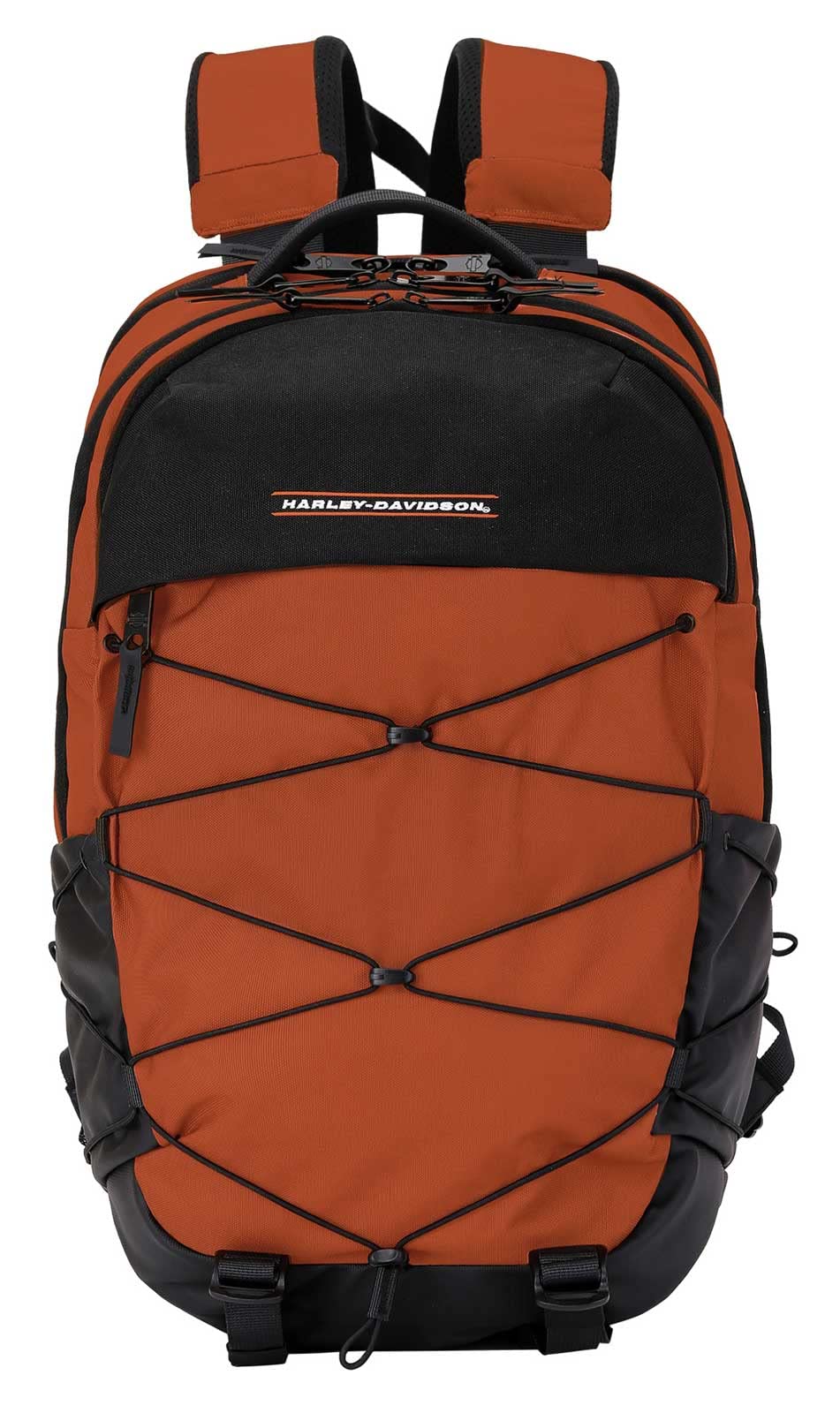 Harley-Davidson Lightweight Water-Resistant Racing Bungee Backpack - Rust Orange
