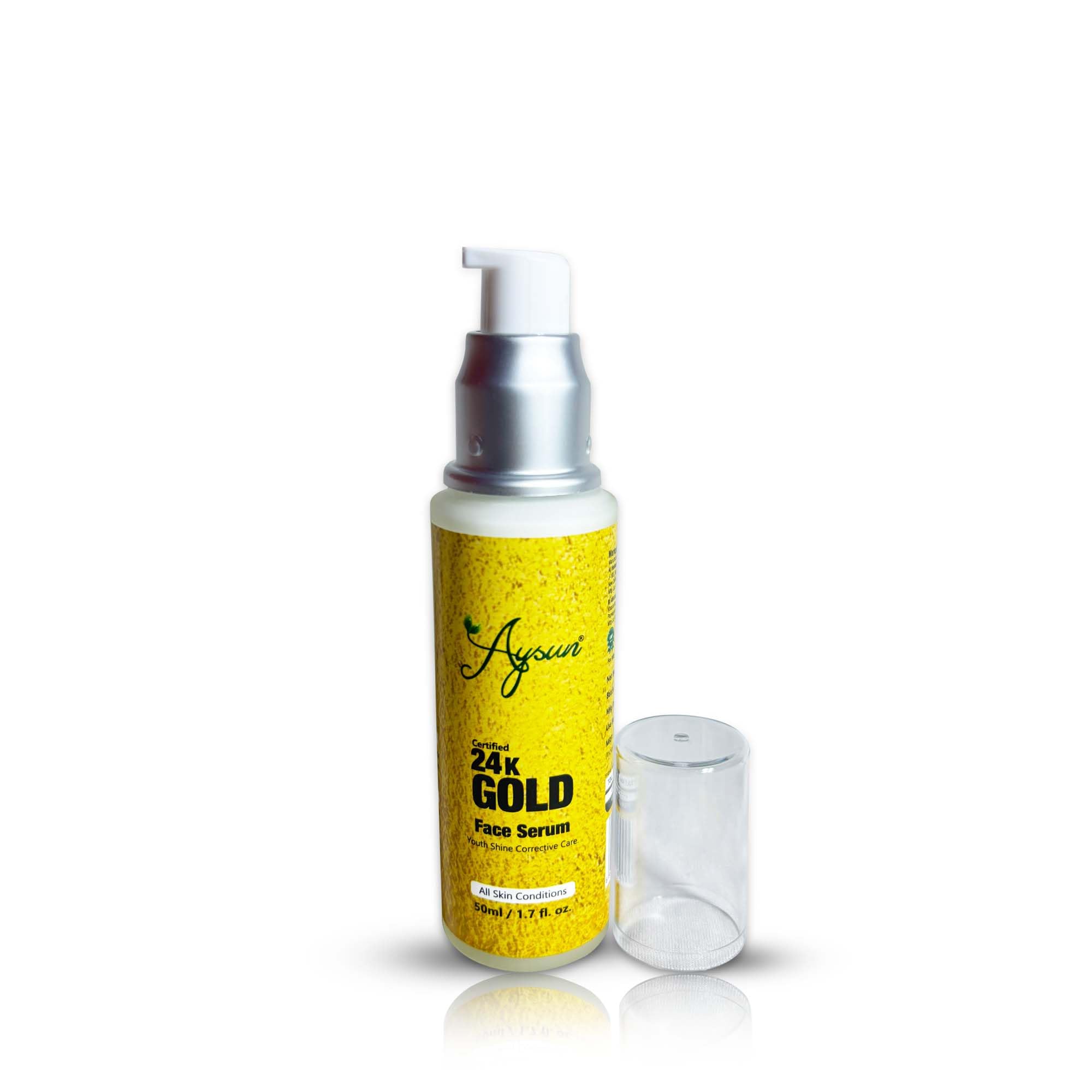 Aysun 24K Gold Face Serum, Hydrating & Detoxifying, Face Brightning Face Serum, Reduce Fine Lines & Wrinkles For Men & Women - 50 Ml