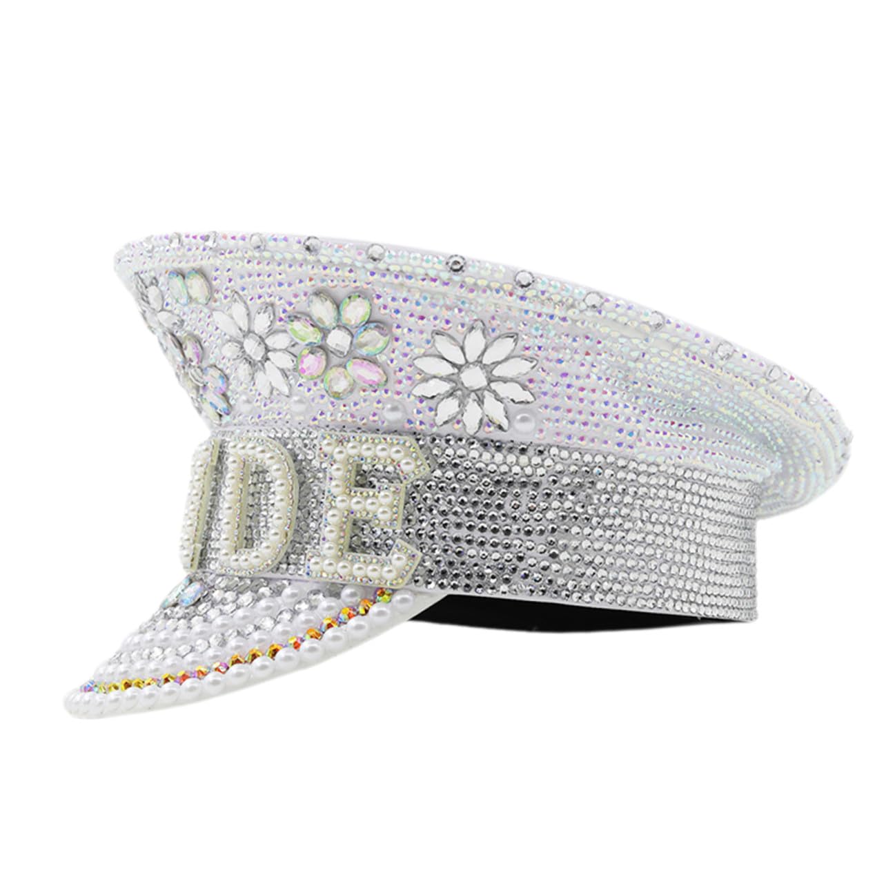 MAGICLULU Sombrero Cómodo y Llamativo Blanco de de Novia Incrustaciones de Adecuado para Despedidas de Soltera y Obsequios