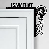 Blulu 'I Saw That' Funny Door Corner Decor - 7.9x8.5 Inch Metal Bless This Home Sign for Door Frames, Cabinets (Right Side)