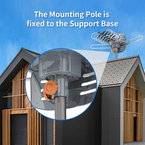 990 Mile Outdoor Amplified TV Antenna HDTV 1080P 4K 36dB Motorized Rotation 360° - Thumbnail 6