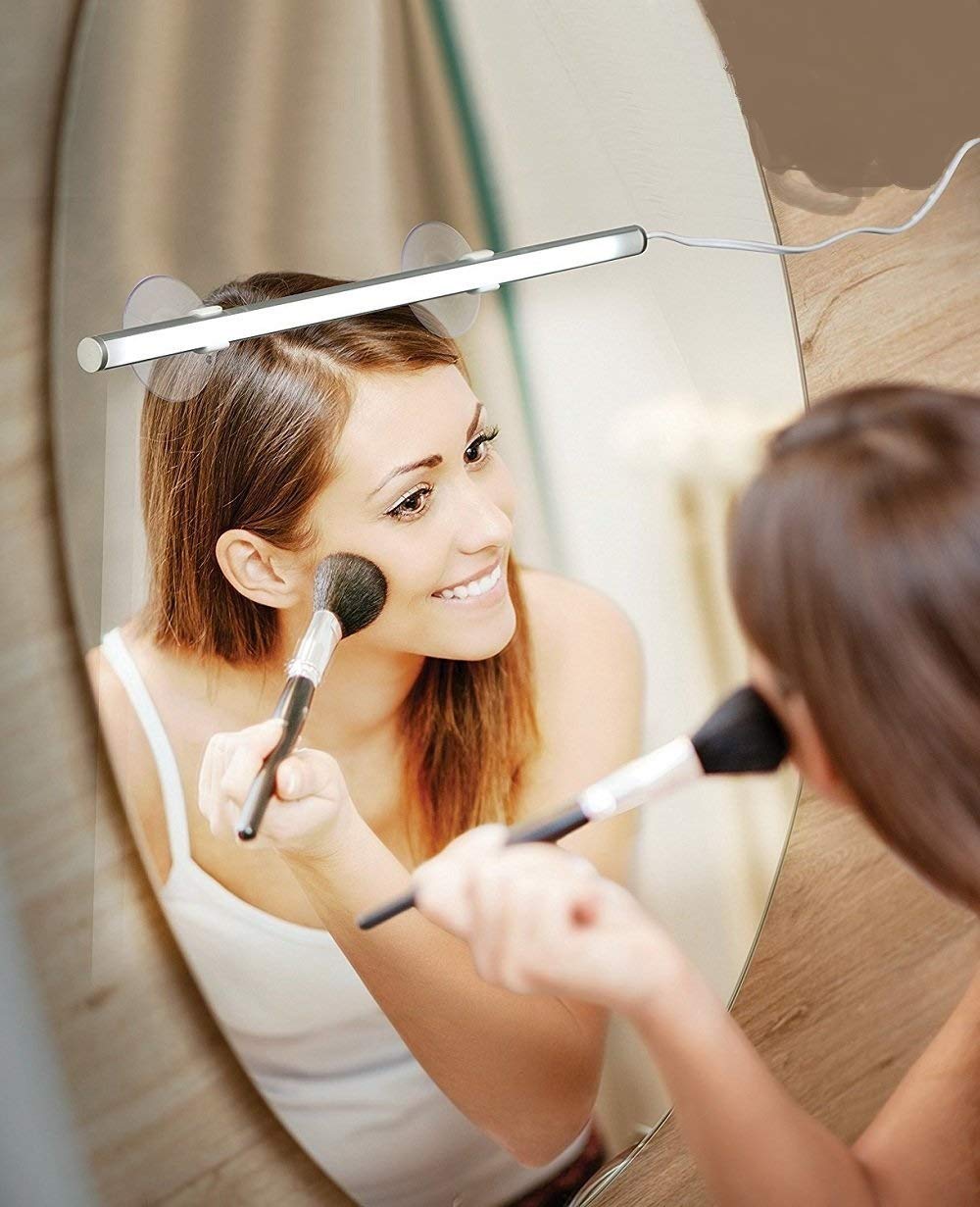 Makeup Light, led Bathroom Vanity Lights Portable Cosmetic Beauty Mirror Front Light Kit with 3-Level Brightness Dimmable-image-37