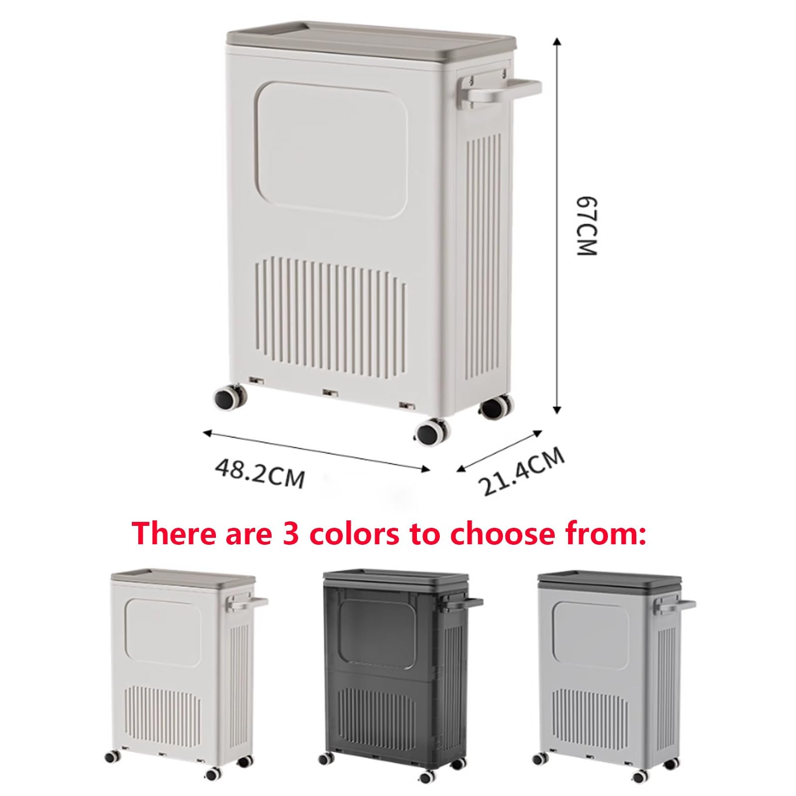 Cesto Portabiancheria con Coperchio, Cesta Biancheria Sporca con Manico | Carrello Porta Biancheria Salvaspazio per Camera, Bagno, Lavanderia, Facile da Spostare(White)
