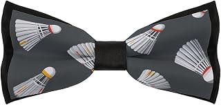 Cute Badminton Pattern Men's Bow Tie Adjustable Bow Ties
