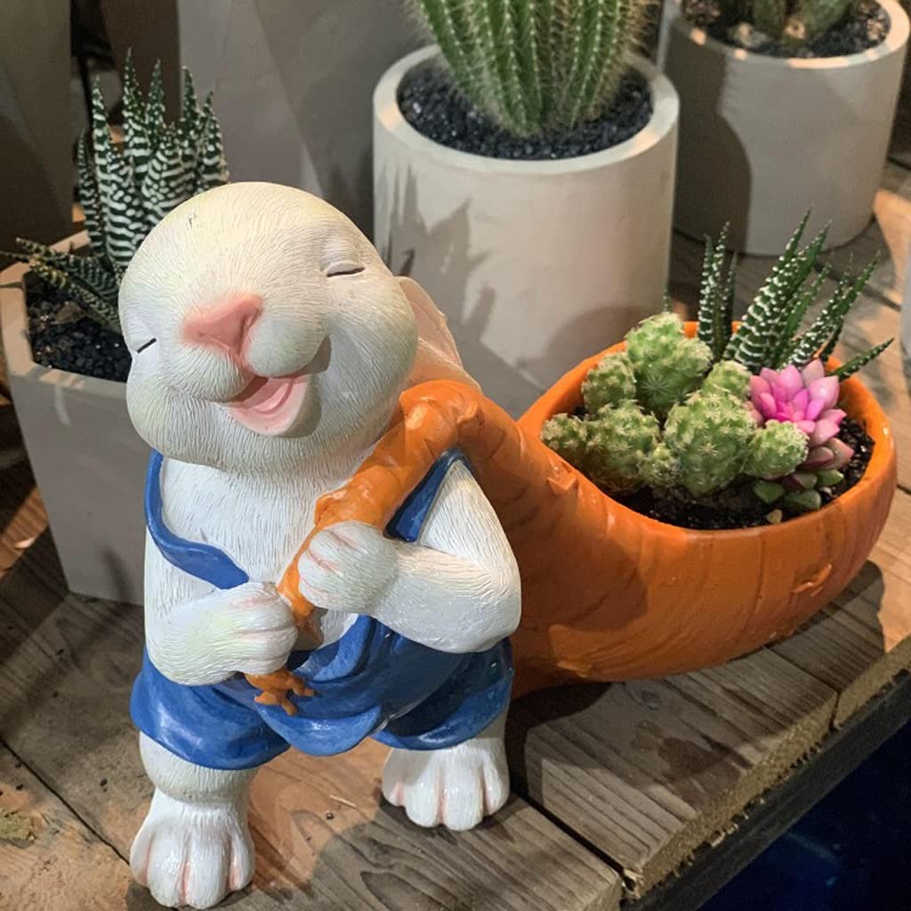 Decorazione della Statua Simulazione creativa coniglio fiore vaso decorazione ornamenti resin artigianato giardino paesaggistico decorazione piante succulente in vaso per balcone terrazzato ornamento