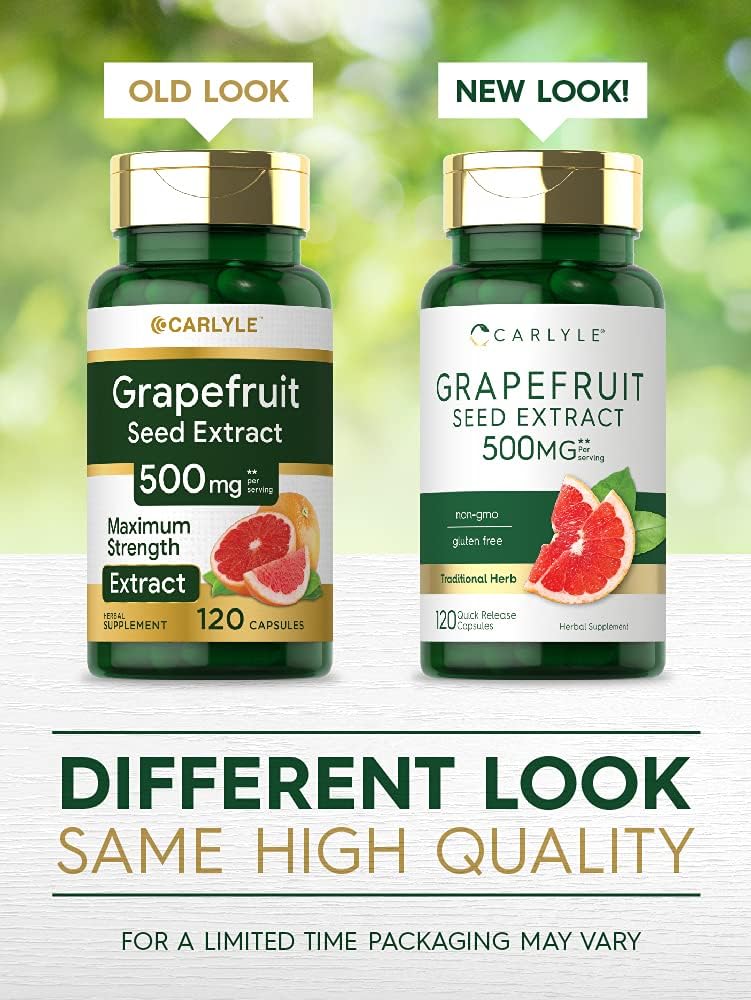 Grapefruit Seed Extract | 500 mg 120 Capsules | Maximum Strength | Non-GMO, Gluten Free | Carlyle : Health & Household