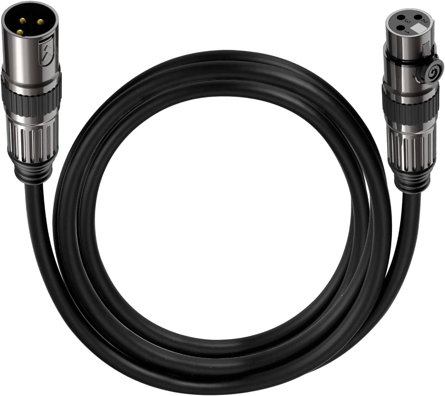 XLR Microphone Cables, 1 Pack 6 Feet Oxygen-Free Copper 3-Pin Male to Female Microphone Cable for Speaker, PA System, Podcast Audio Mixer, Studio Monitors, Audio Recording and More
