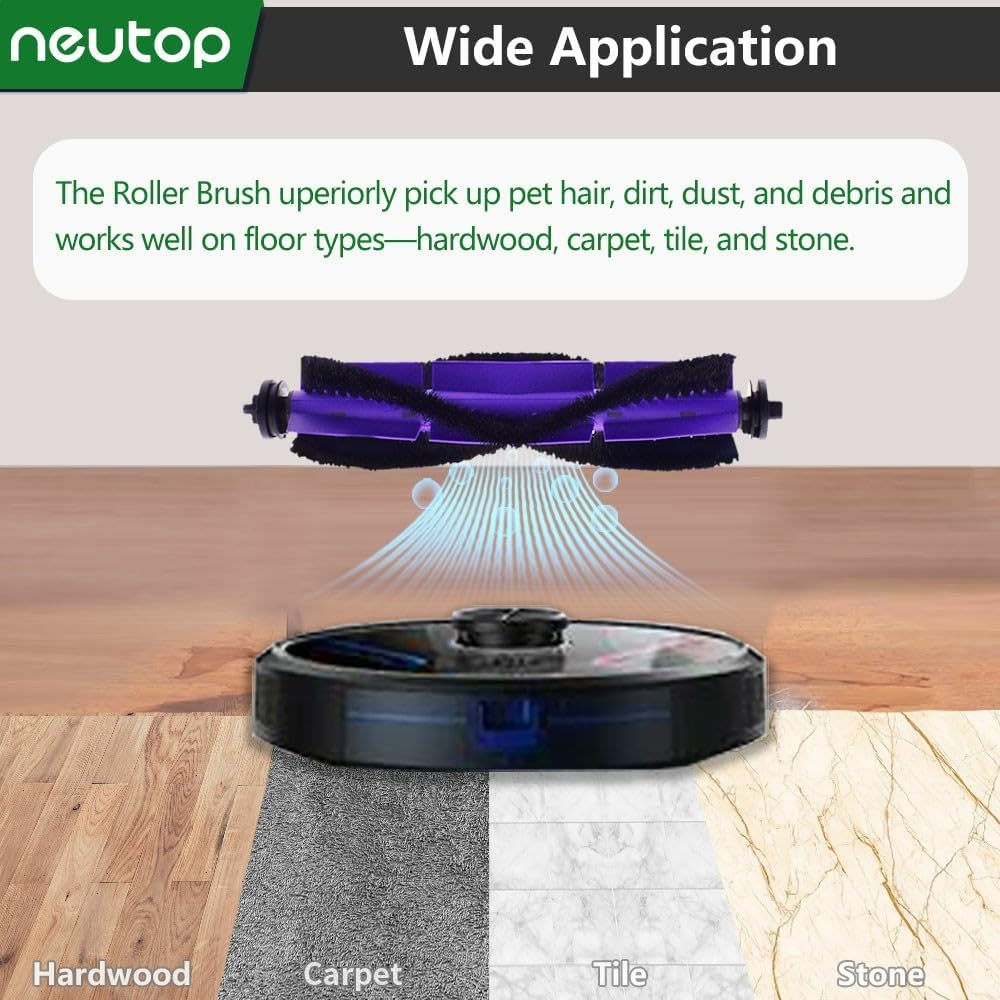 neutop Replacement Rolling Brushes Rollers Compatible with eufy RoboVac X8, X8 Hybrid, Robot Vacuum and Mop Cleaners Parts Accessories, 2-Pack.