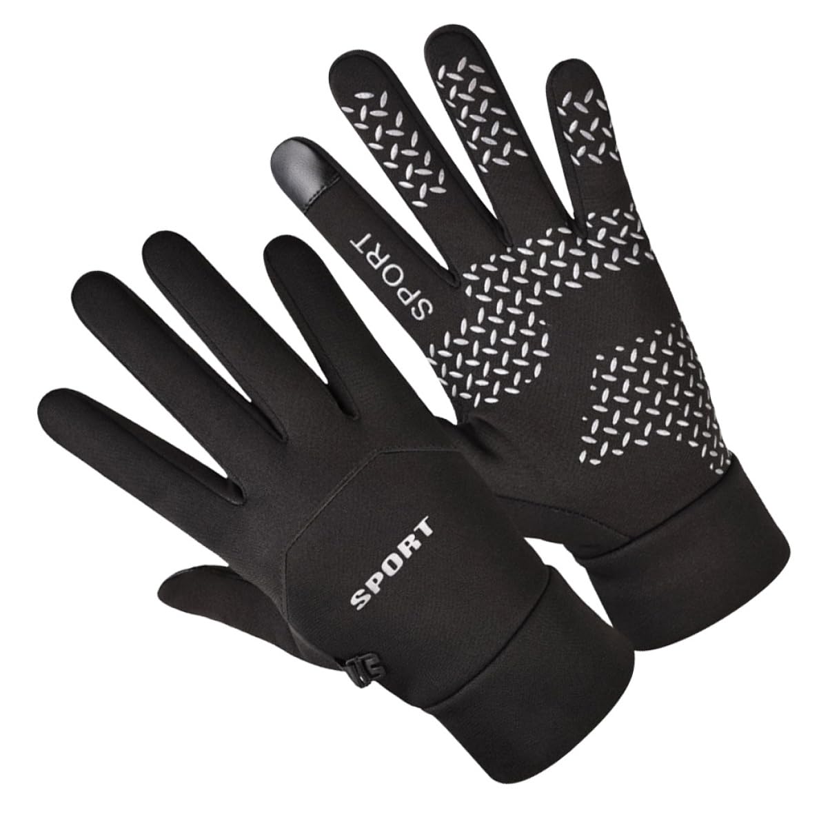 Guantes De Ciclismo Calentadores Accesorios Sin Dedos Poseedor Apretones Guantes De Dedo Guantes De Invierno Black