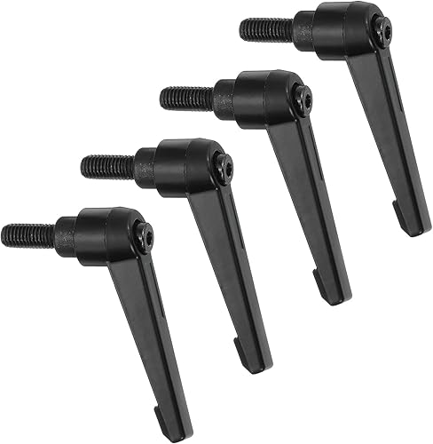 uxcell 4 perillas ajustables M8 x 0.630 in, rosca macho, botón de trinquete de liberación rápida, perno giratorio para maquinaria de torno, color