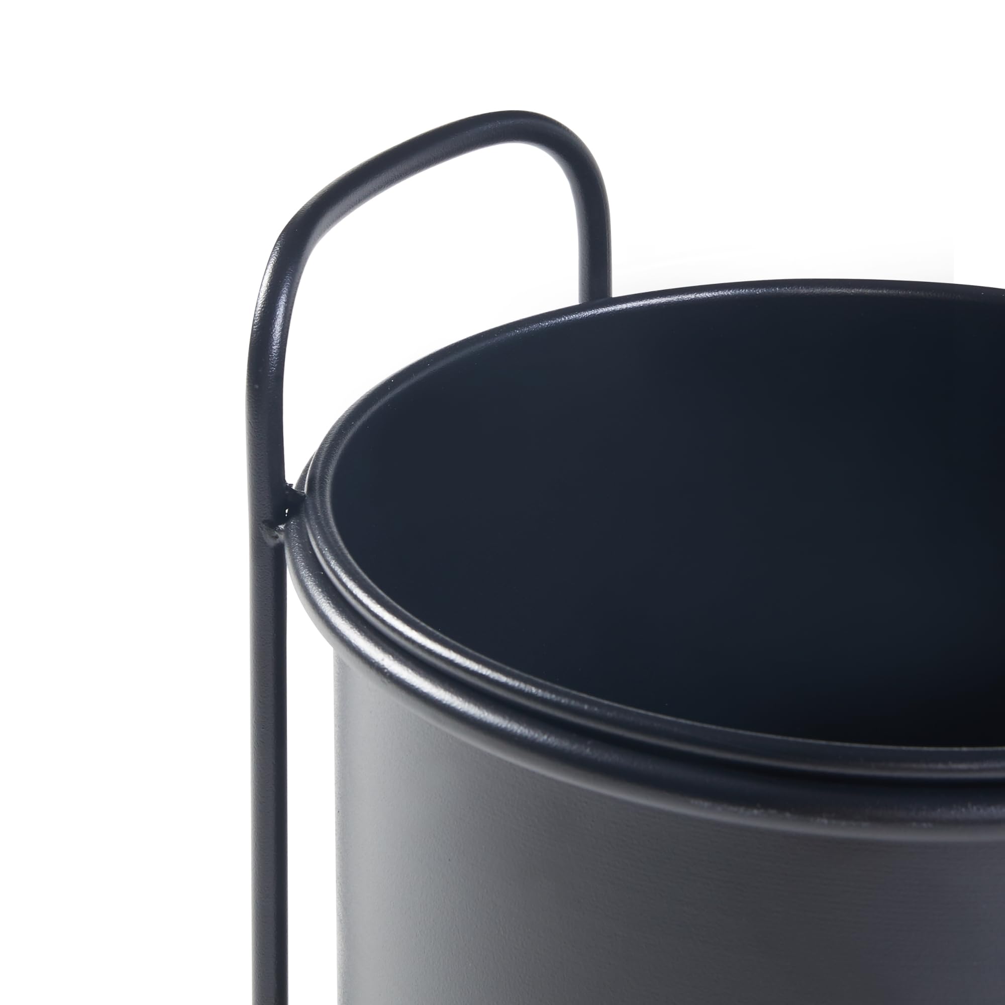 [en.casa] Set di 2 Portapiante con Custodia Cilindrica per Vasi Piedistalli per Piante Portavasi Portapiante in Dimensioni Diverse - Metallo Nero