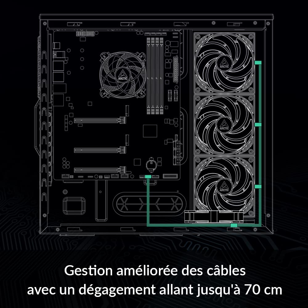 ARCTIC 4-Pin PWM Fan Splitter Cable - Câble d'extension PST pour 4 ventilateurs de boîtier, câble de partage PWM, connecteur multi-ventilateur, câble d'extension, câble en Y
