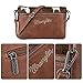 Wrangler West Crossbody Hanbags Vintage Cowhair Shoulder Wallet for Women Brown Vegan Leather Wristlet Clutch Cell Phone Purse,WG49-181BR