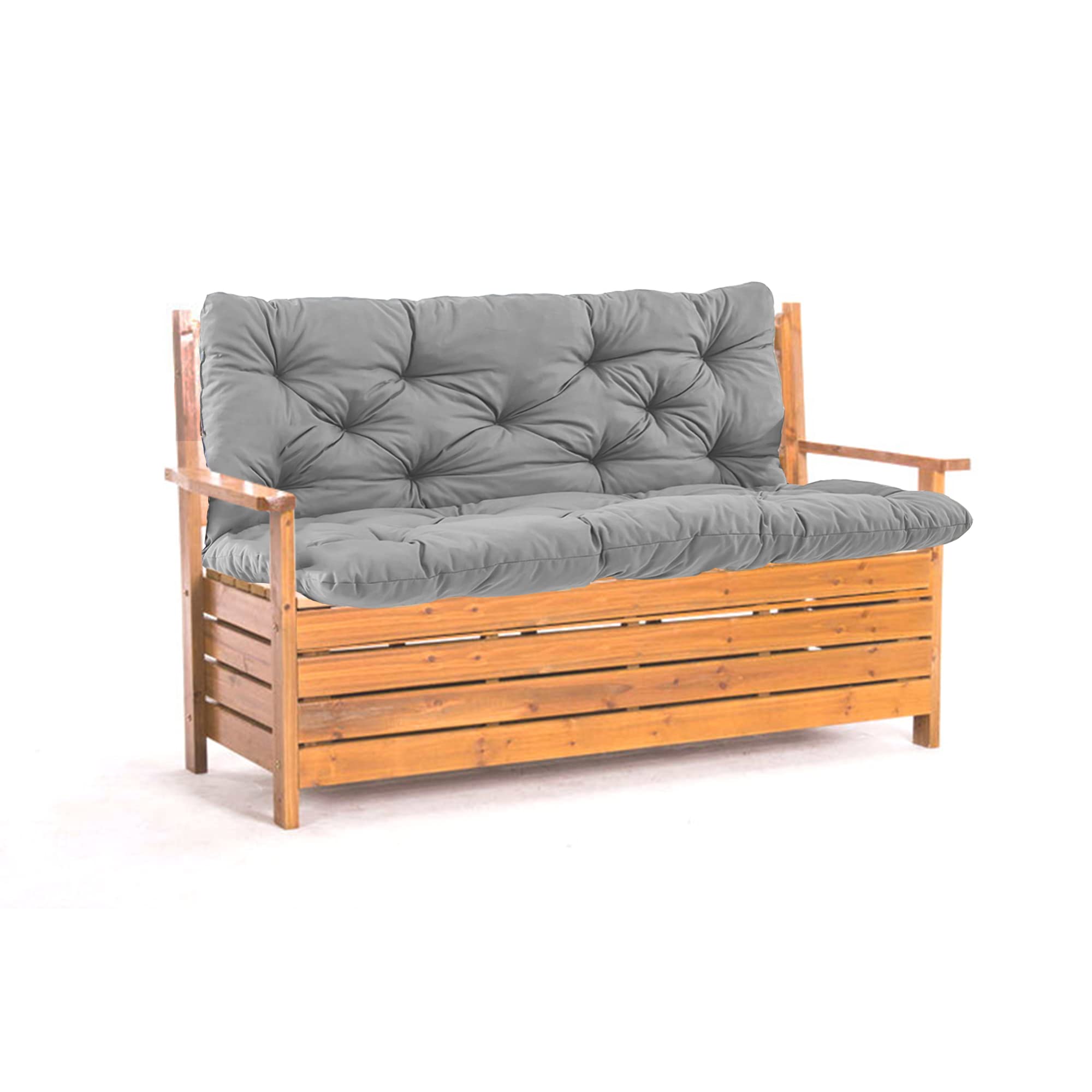 Cuscino di ricambio per dondolo con schienale, grigio chiaro, 150 x 100 x 8 cm, per interni ed esterni, per panche lunghe, pavimento, portico e giardino
