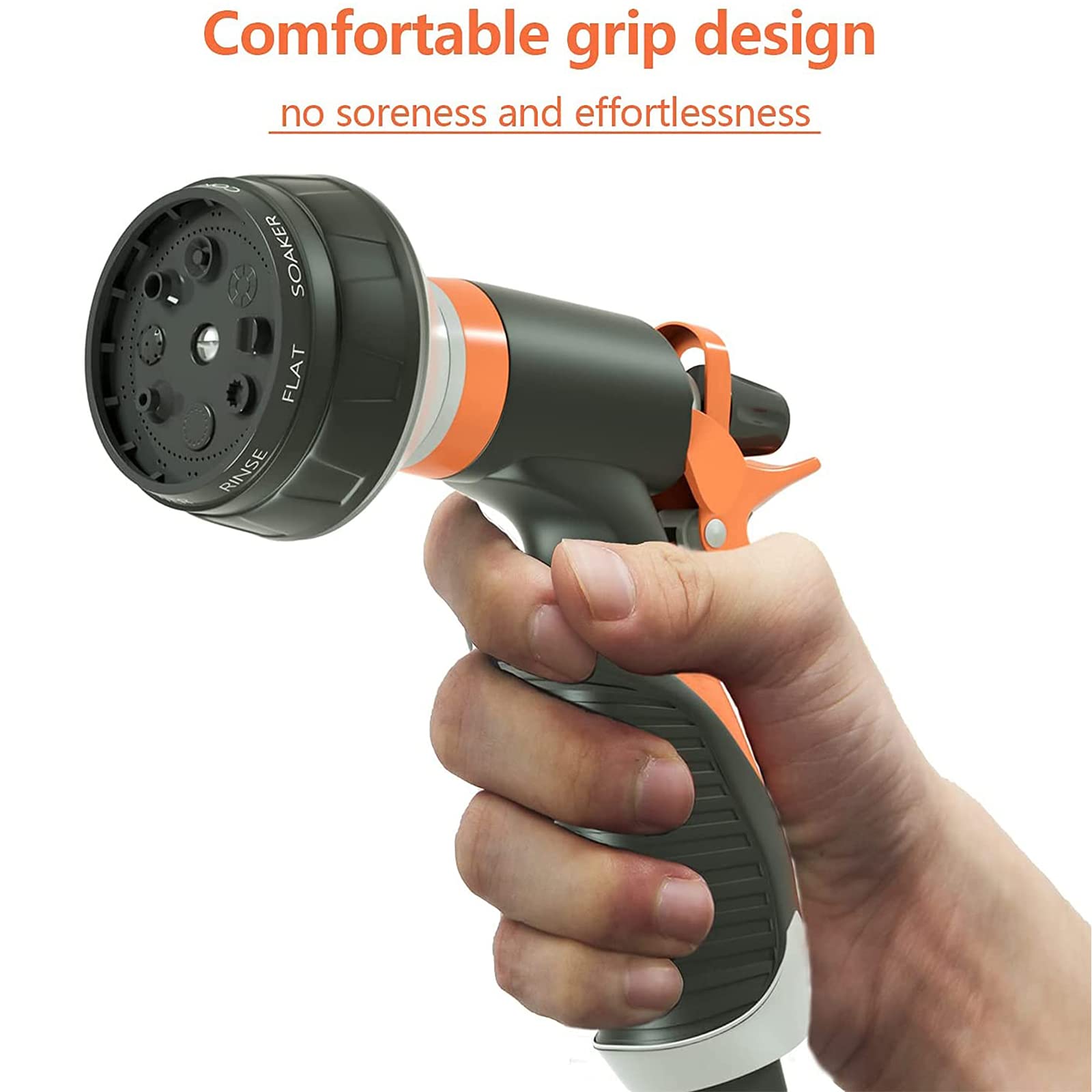 Pistola Manguera Jardin, 8 Modos Pistola De Riego Pistola Pulverizadora para Manguera De Jardín Ajustable para Lavado De Coches, Riego De Jardines, Baño De Mascotas, Limpieza Casas