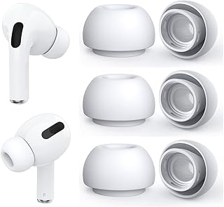 Wiki VALLEY 3Pairs Ear Tips for Airpods Pro and Airpods Pro 2 Generation,Silicone Eartips Replacement for Apple Airpods Pro EarBuds with Noise Cancelling(Fit in Charging Case) Medium-White