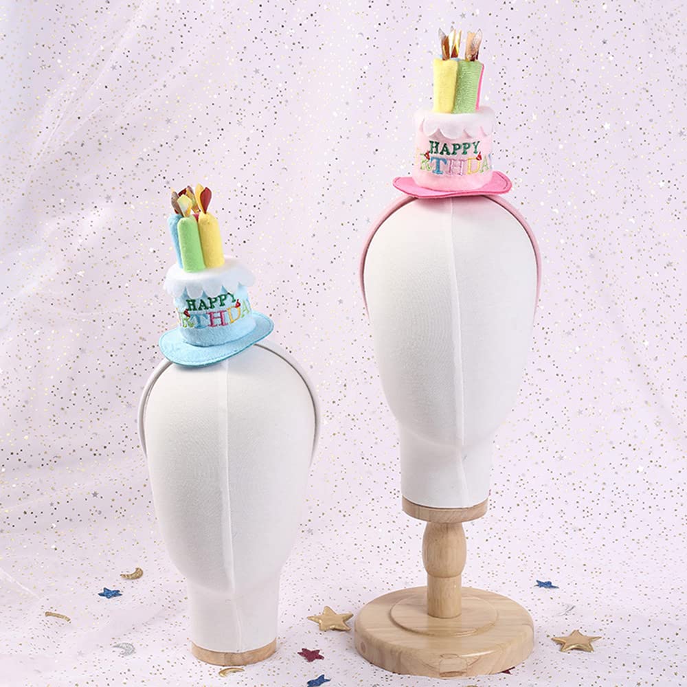 YGCHEN Compleanno Cerchietto Mini Cappello Fascia Torta Candele Cerchietti Happy Birthday Corona Tiara Festa Fascia per Capelli Bambini Compleanno Cappellini Cerchietto 2 Pezzi