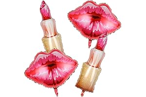Red Lipstick Lip Shaped Balloons Decorations - Makeup Theme Party Galentines Valentine's Day