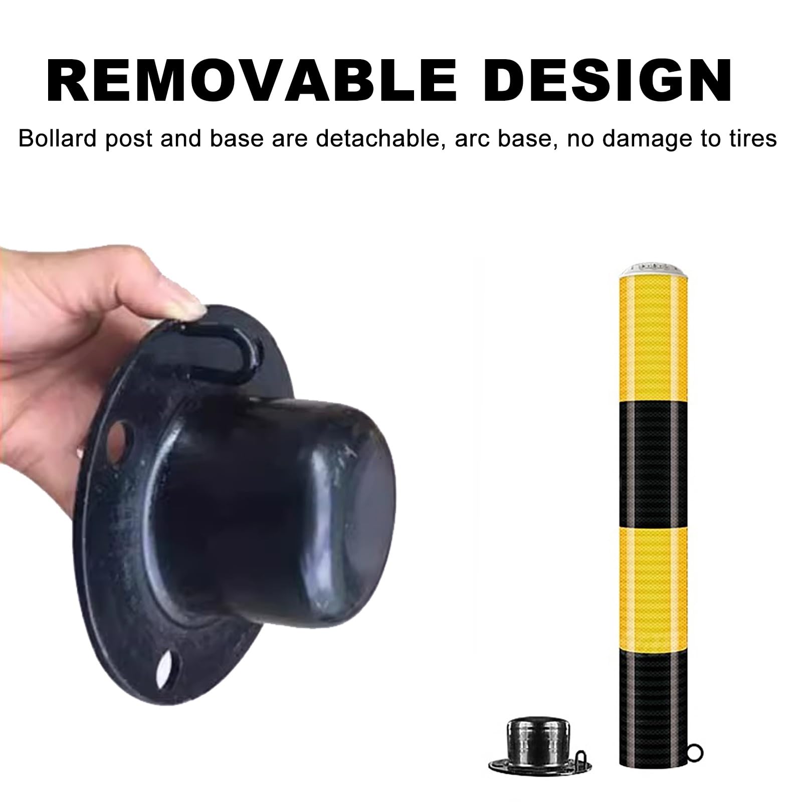 Bolardo De Seguridad para Entradas De Vehículos, Postes Delimitadores De Tráfico con Iluminación Solar Extraíble para Barreras De Acceso, Estacionamiento Y Control De Tráfico.