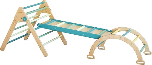 Woodandhearts Montessori Juego de muebles de escalada para niños pequeños, actividad de madera ecológica, gimnasio para bebés, escalador Waldorf,