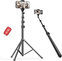 Vista 1 de EMART Soporte de trípode para teléfono celular de 52 pulgadas para iPhone, soporte ajustable para teléfono celular con control remoto, portátil