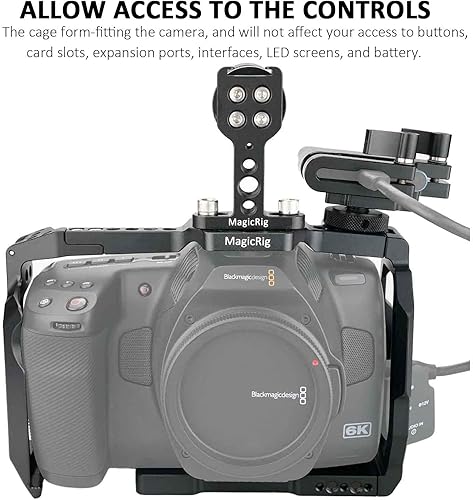 Miniatura 8 de BMPCC 6K Pro y 6K G2 Kit de jaula completa, con mango superior, riel NATO y soporte SSD T5, para cámara de cine Blackmagic Design Pocket 6K Pro y 6K