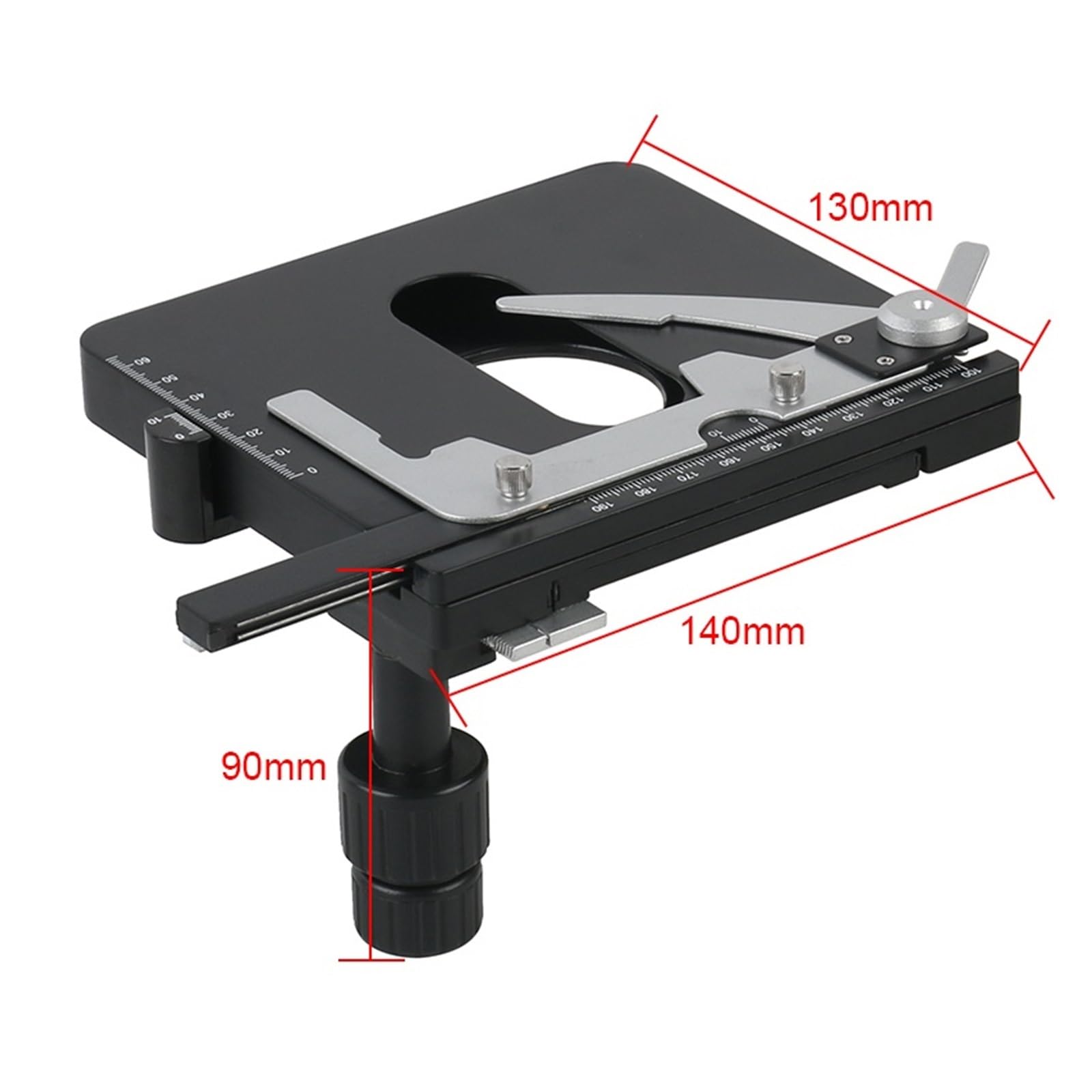 Microscopio acoplable Etapa mecánica calibrador móvil Vernier con Escala para microscopio biológico calibrador micrómetro