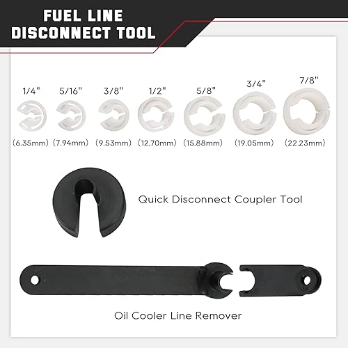 Miniatura 5 de ATPEAM Kit de herramientas de desconexión rápida Master de 22 piezas, herramienta de desconexión de línea de combustible, extracción de línea de