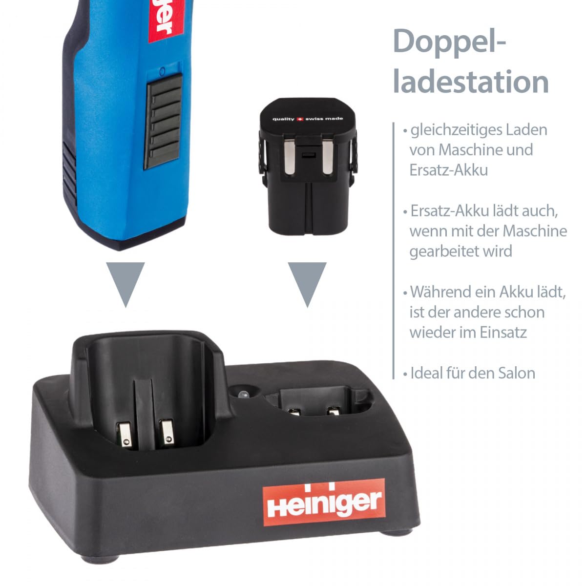 HEINIGER Saphir Bleue Tondeuse sans Fil