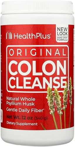 Health Plus Polvo de limpieza de colon, sabor natural, 12 onzas (paquete de 2)
