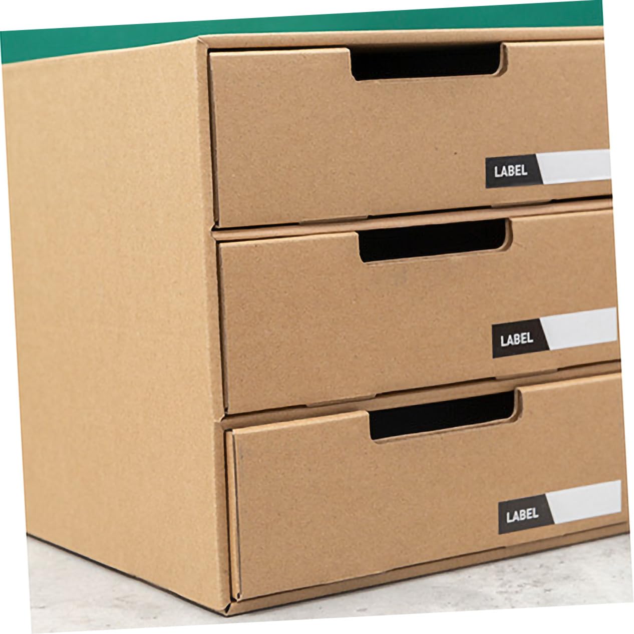 Gatuida Organizador de Papelería Cajones Deslizantes de Papel Beige para Escritorio, Caja de Almacenamiento Multifuncional para Oficina y Escritorio