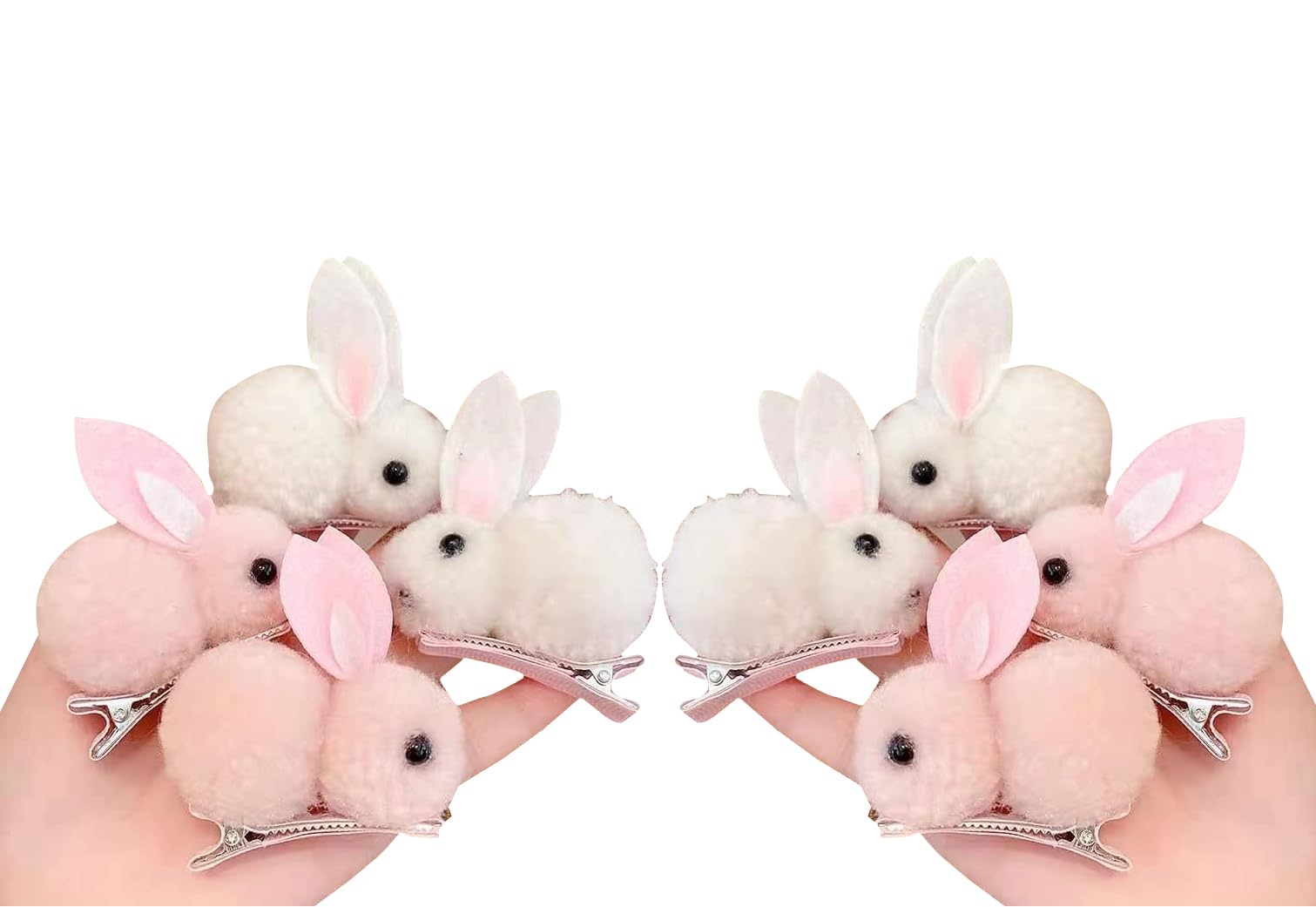 8 Pieces Plush Bunny Hair Clips, Cute Bunny Hair Claw Clips for Womens Bunny Mini Hair Clips, Girls, Hold Hair Clip Easter Plush Rabbit Hairpin for