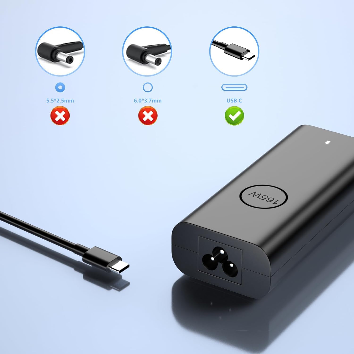 Ładowarka USB C 165 W kompatybilna z Dell Precision 5690, 5680, 3581, 3580 | Kompatybilny z Dell XPS 17, 9720, 9730, Latitude 7640, 7340, 5540, 5440, Inspiron 14, 16 Plus, 7640, 7430, DA165PM210