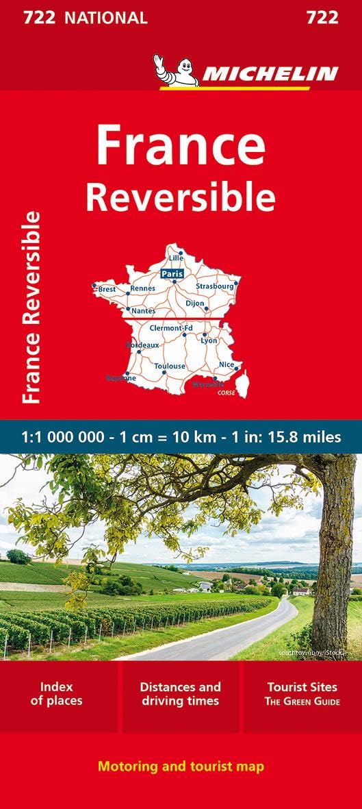 France - reversible - Michelin National Map 722: Straßen- und Tourismuskarte 1: 1 000 000